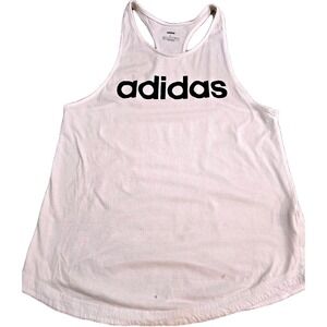 Adidas Essentials Linear Women's White Loose‎ Tank Top Size L